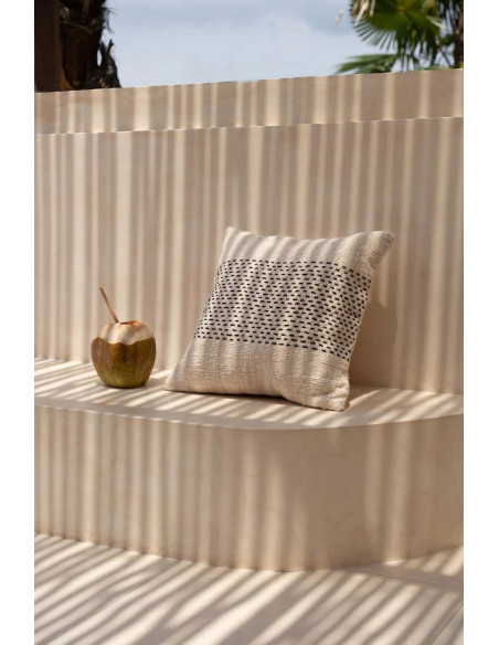 House de coussin originale Carrée 50x50 en Coton Naturel Noir The Misty 