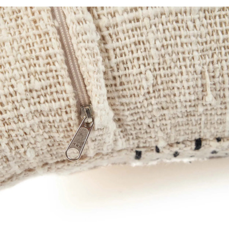 House de coussin originale Carrée 50x50 en Coton Naturel Noir The Misty 