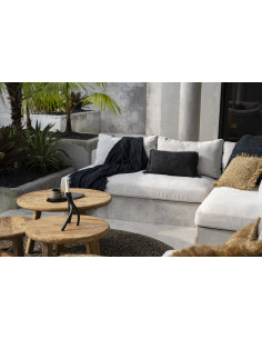 Housse de coussin Rectangulaire 50x30 en Coton Noir Bleu marine avec franges The Oh My Gee Bazar Bizar - 2