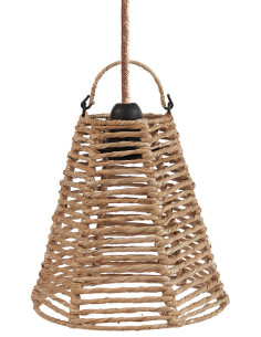 Abat-jour bohème 20 cm Rotin Naturel Tressé The Fini 