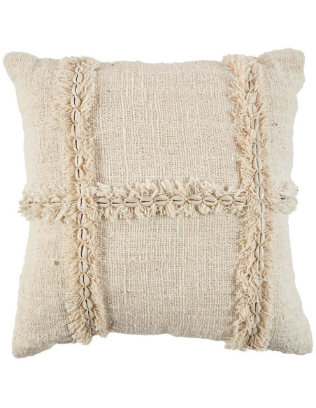 Housse de coussin originale Carrée 50x50 en Coton Coquillage Naturel The Nomad 