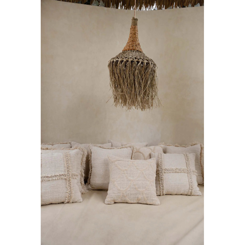 Housse de coussin originale Carrée 50x50 en Coton Coquillage Naturel The Nomad 