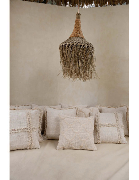 Housse de coussin originale Carrée 50x50 en Coton Coquillage Naturel The Nomad 