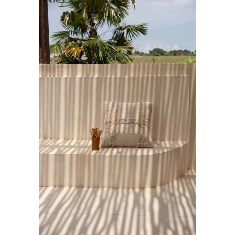 Housse de coussin originale Carrée 50x50 en Coton Coquillage Naturel The Nomad 