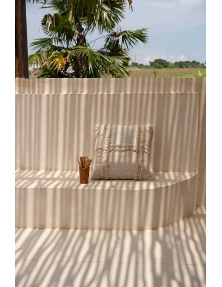 Housse de coussin originale Carrée 50x50 en Coton Coquillage Naturel The Nomad 