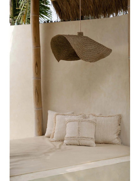 Housse de coussin originale Carrée 50x50 en Coton Coquillage Naturel The Nomad 