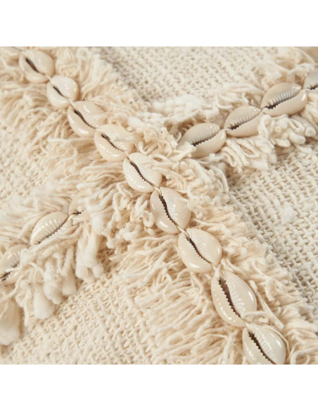 Housse de coussin originale Carrée 50x50 en Coton Coquillage Naturel The Nomad 