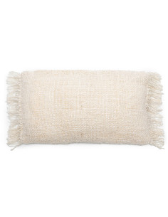 Housse de coussin Rectangulaire 50x30 en Coton Crème avec franges The Oh My Gee 