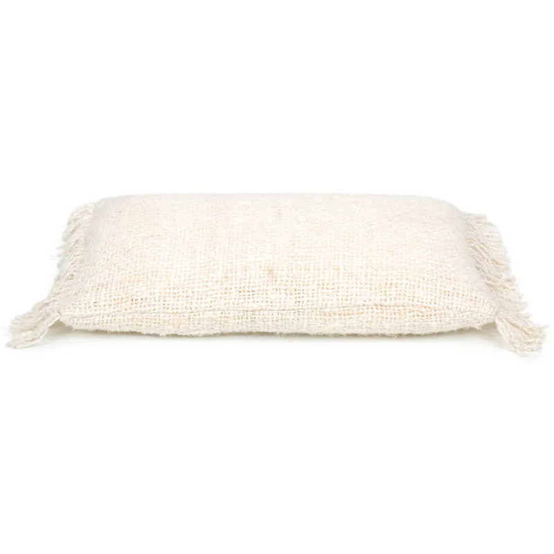 Housse de coussin Rectangulaire 50x30 en Coton Crème avec franges The Oh My Gee 