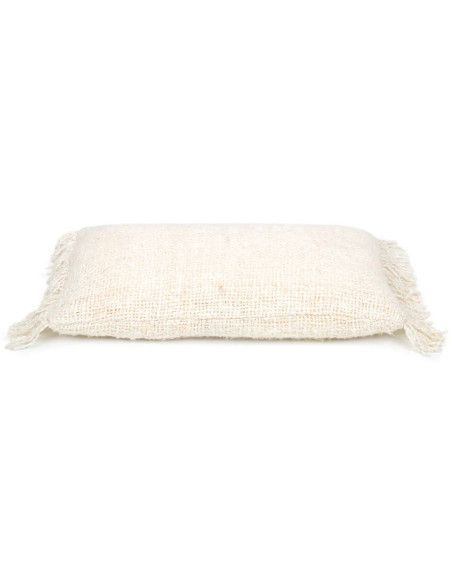 Housse de coussin Rectangulaire 50x30 en Coton Crème avec franges The Oh My Gee 
