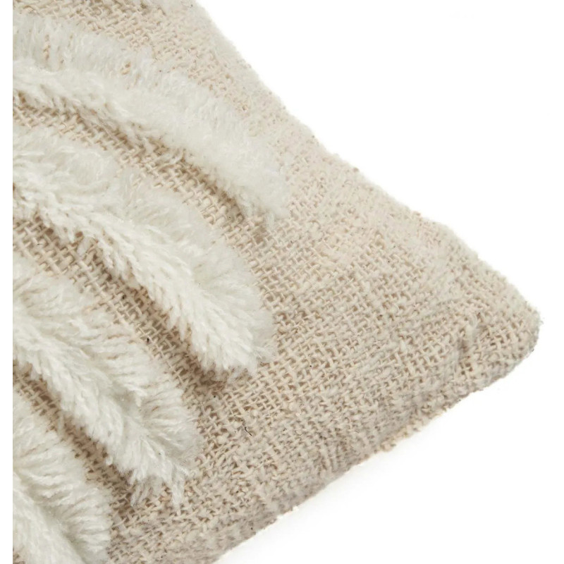 House de coussin originale Palmier Carrée 50x50 en Coton Naturel Blanc The Isla Palm 