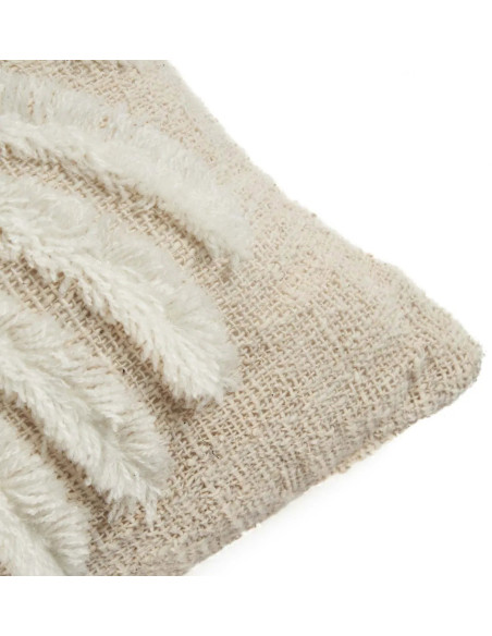 House de coussin originale Palmier Carrée 50x50 en Coton Naturel Blanc The Isla Palm 
