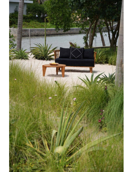 House de coussin originale Carrée 50x50 en Coton Noir Blanc Avec franges The Kasbah 