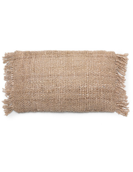 Housse de coussin Rectangulaire 50x30 en Coton Beige avec franges The Oh My Gee 