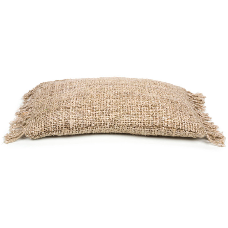 Housse de coussin Rectangulaire 50x30 en Coton Beige avec franges The Oh My Gee 
