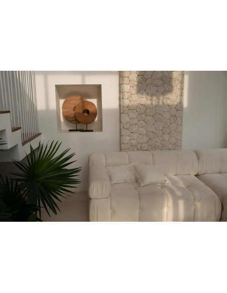 Housse de coussin Carrée 40x40 en Coton Crème avec franges The Oh My Gee 