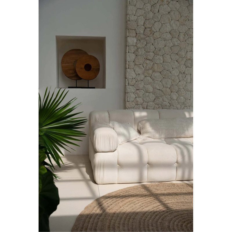 Housse de coussin Carrée 40x40 en Coton Crème avec franges The Oh My Gee 