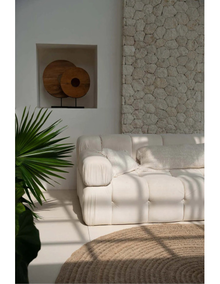 Housse de coussin Carrée 40x40 en Coton Crème avec franges The Oh My Gee 