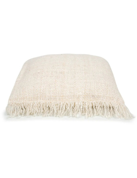Housse de coussin Carrée 40x40 en Coton Crème avec franges The Oh My Gee 