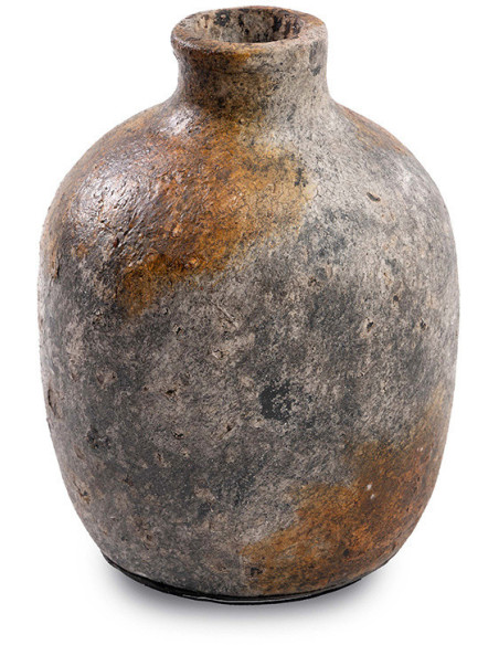 Vase Rond Hauteur 19 cm en Terre cuite Gris antique The Classy 