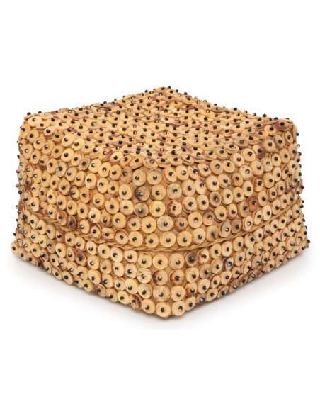 Boîte de rangement originale avec couvercle Carrée 20 cm Bambou Marron Noix de coco The Coconut Shell 