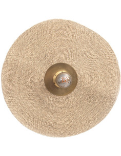 Applique murale originale Diamètre 46 cm en Herbe Naturel Métal Doré The Let's Groove 