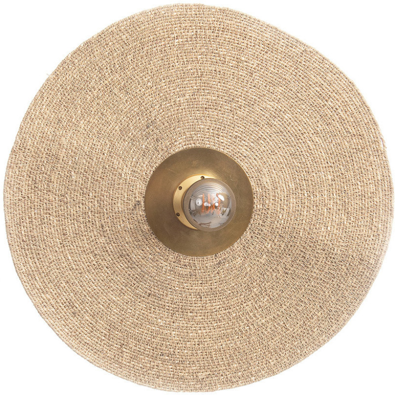 Applique murale originale Diamètre 46 cm en Herbe Naturel Métal Doré The Let's Groove 