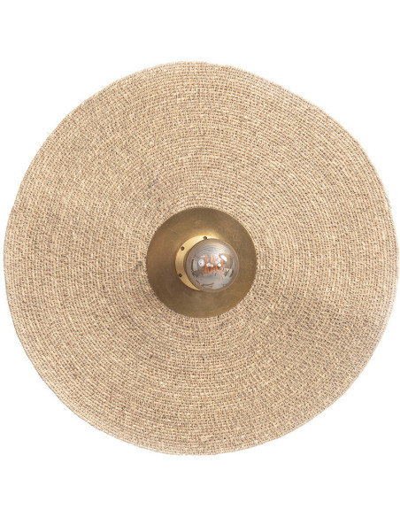 Applique murale originale Diamètre 46 cm en Herbe Naturel Métal Doré The Let's Groove 