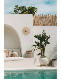 Applique murale originale Diamètre 46 cm en Herbe Naturel Métal Doré The Let's Groove 