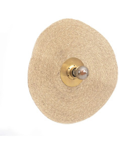 Applique murale originale Diamètre 46 cm en Herbe Naturel Métal Doré The Let's Groove