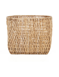 Grand Panier de rangement bohème chic Rond 55 cm Feuille de bananier Naturel Tressé The Louh Louh 