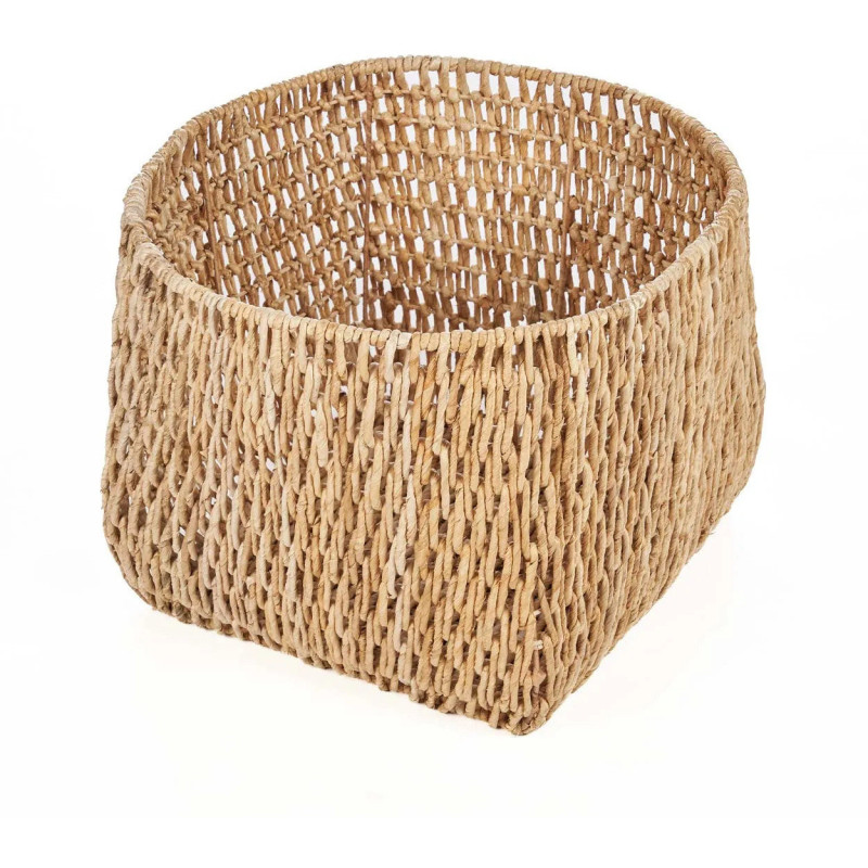 Grand Panier de rangement bohème chic Rond 55 cm Feuille de bananier Naturel Tressé The Louh Louh 