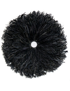 Décoration murale originale Jujuhat balinais 50 cm en Raphia Noir The Raffia 