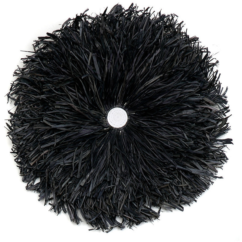 Décoration murale originale Jujuhat balinais 50 cm en Raphia Noir The Raffia 