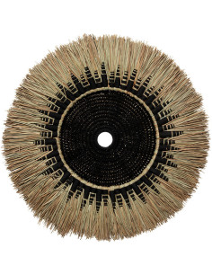 Décoration murale originale Macramé 60 cm en Herbe Naturel Coton Raphia Noir The Raffia 