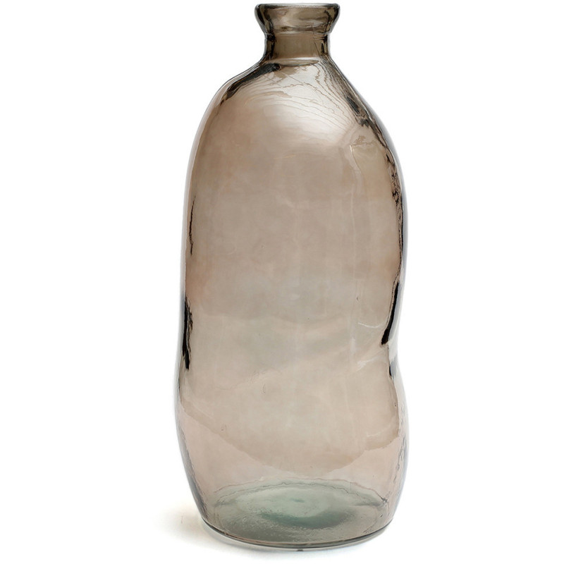 Grand Vase organique Bouteille Hauteur 73 cm Verre recyclé Beige Transparent The Jinsuo 