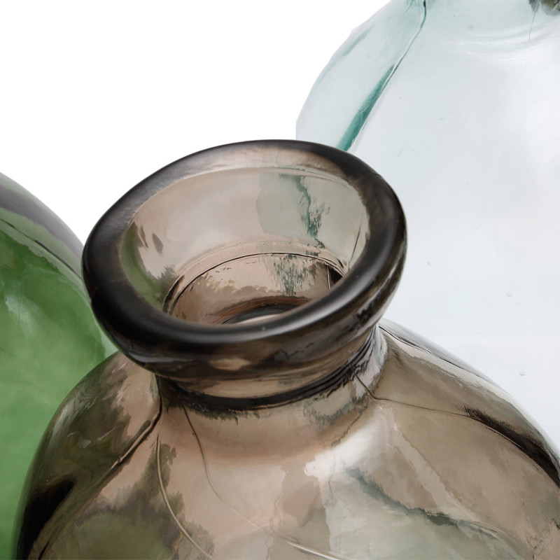 Grand Vase organique Bouteille Hauteur 73 cm Verre recyclé Beige Transparent The Jinsuo 