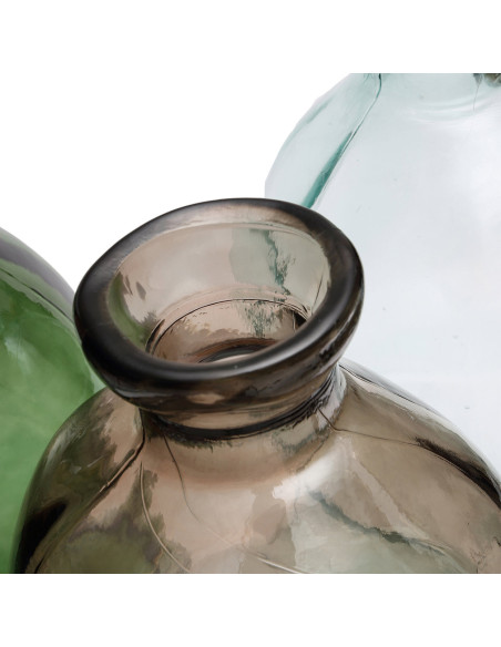 Grand Vase organique Bouteille Hauteur 73 cm Verre recyclé Beige Transparent The Jinsuo 