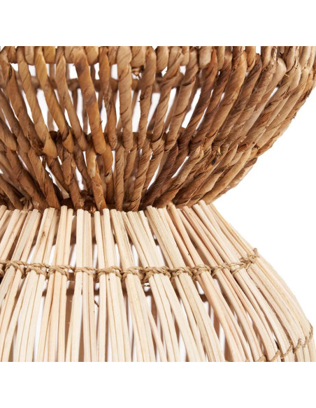 Grand Abat-jour bohème Cylindre Hauteur 60 cm Feuille de bananier Rotin Naturel Tressé The ChemChem 