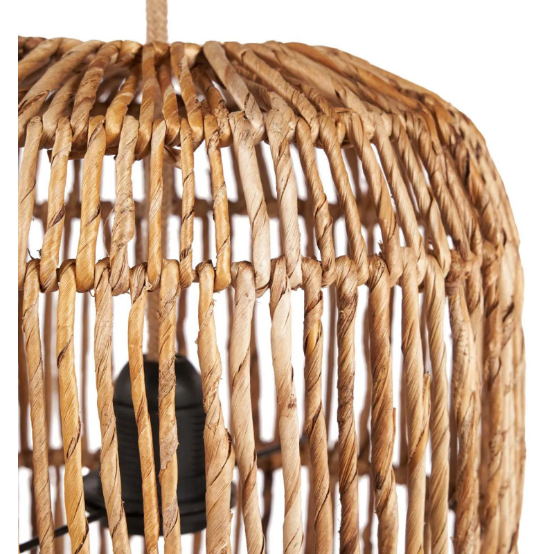 Grand Abat-jour bohème Cylindre Hauteur 60 cm Feuille de bananier Rotin Naturel Tressé The ChemChem 