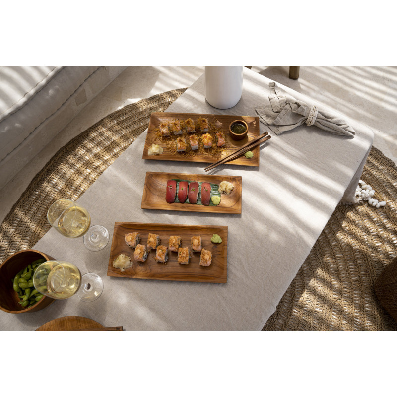 Nappe originale Bohème chic Rectangulaire 150x250 en Lin Beige Avec franges The Linen 