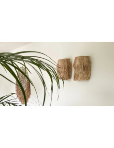 Applique murale 20x35 Herbe d'Abaca Naturel avec franges The Abaca 