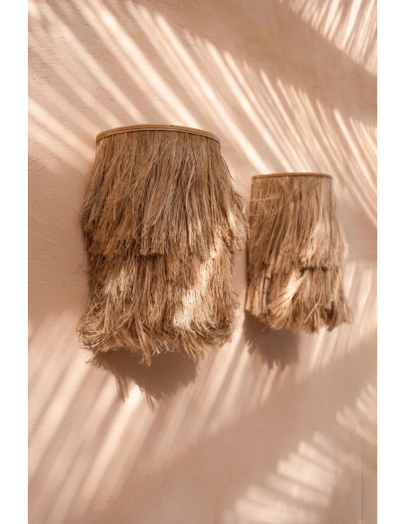 Applique murale 20x35 Herbe d'Abaca Naturel avec franges The Abaca 