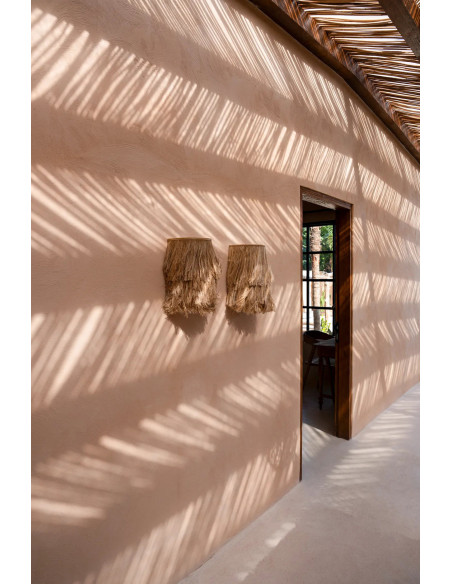 Applique murale 20x35 Herbe d'Abaca Naturel avec franges The Abaca 