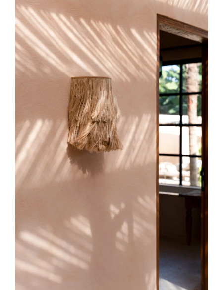 Applique murale 20x35 Herbe d'Abaca Naturel avec franges The Abaca 