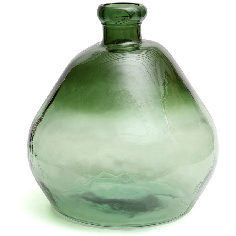 Grand Vase organique Dame-jeanne Hauteur 50 cm Verre recyclé Vert Transparent The Bola 