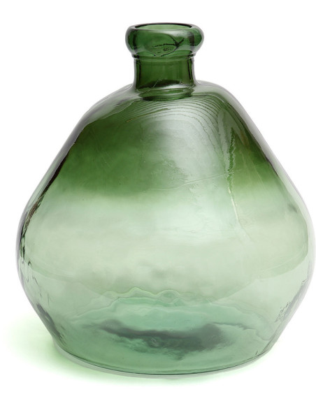 Grand Vase organique Dame-jeanne Hauteur 50 cm Verre recyclé Vert Transparent The Bola 
