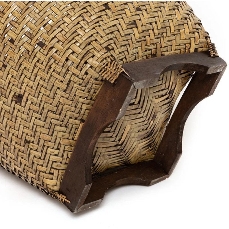 Panier de rangement avec couvercle Rond 42 cm Rotin Naturel Marron Tressé The Colonial 