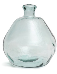 Grand Vase organique Dame-jeanne Hauteur 50 cm Verre recyclé Bleu Transparent The Bola 