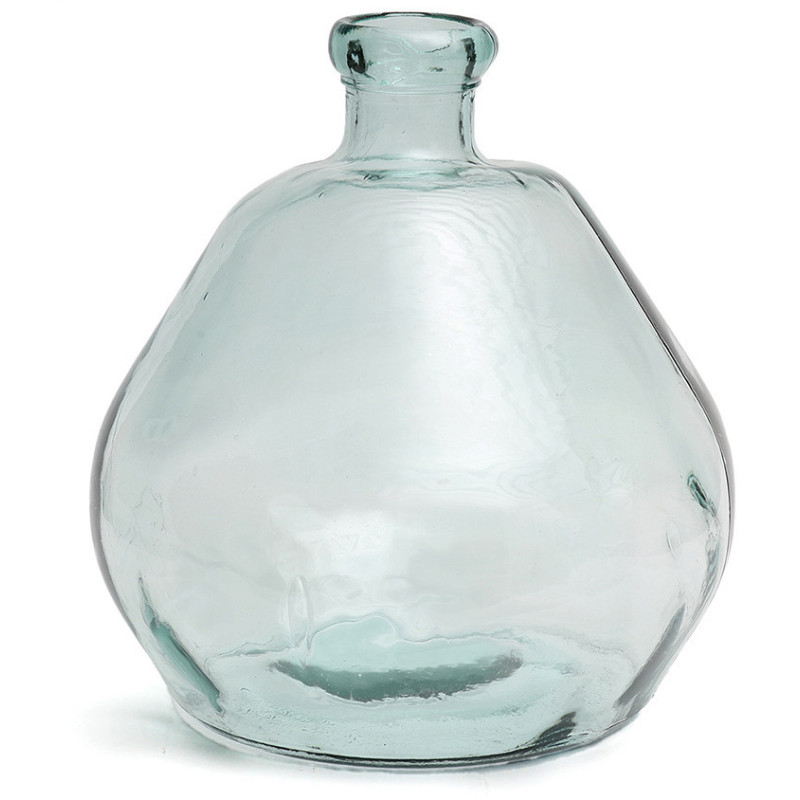 Grand Vase organique Dame-jeanne Hauteur 50 cm Verre recyclé Bleu Transparent The Bola 